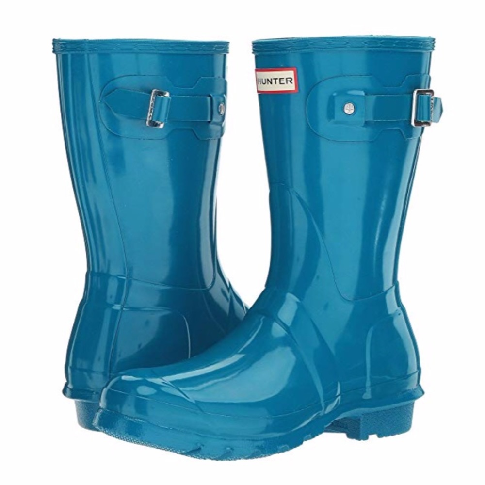 Ocean blue women’s short gloss hunter boots